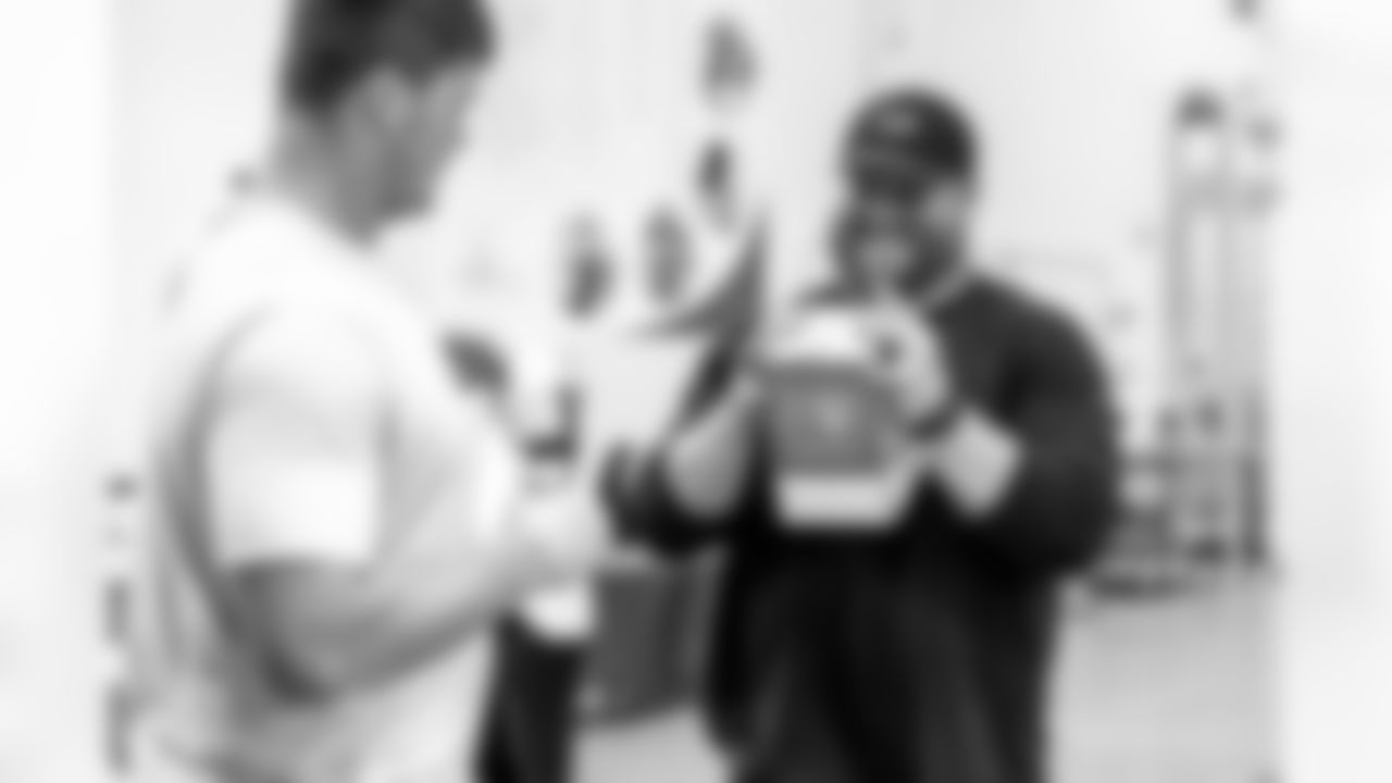 The Los Angeles Chargers participate in a SYNC Snack Box Packaging Event on Monday, June 2, 2025 at LA Regional Food Bank in Los Angeles, CA.