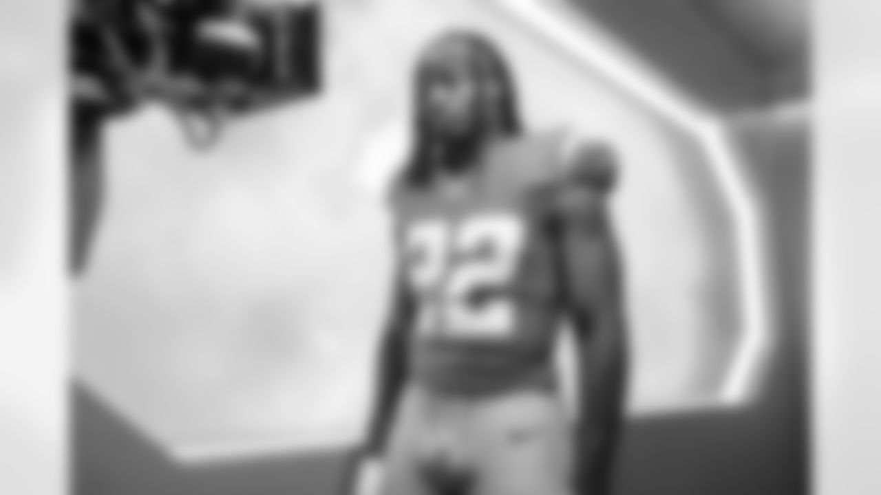 Los Angeles Chargers players pose for photos at the team's annual Media Day on Monday, June 9, 2025 at The Bolt in El Segundo, CA.