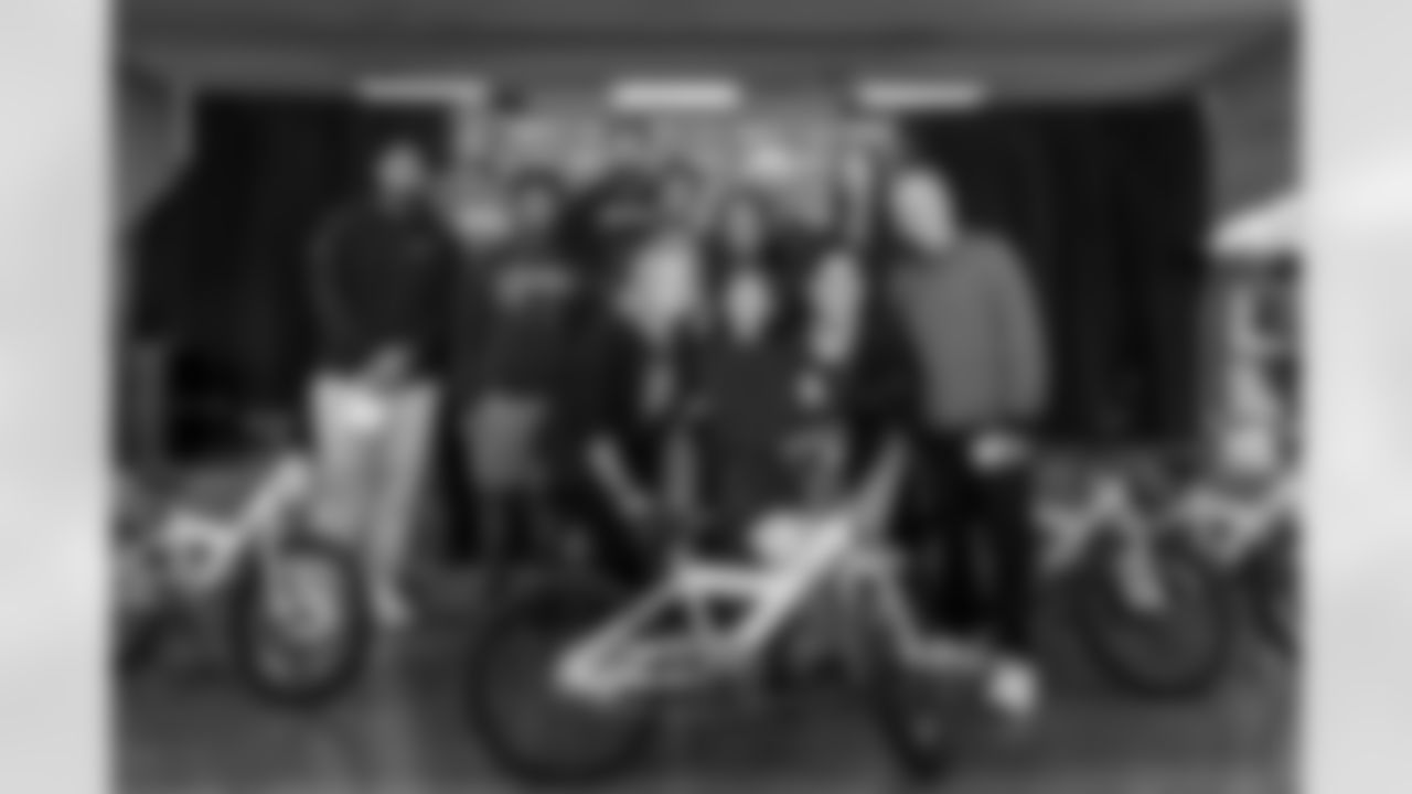 The Los Angeles Chargers host their annual Bikes for Kids event on Monday, December 15, 2025 at Washington Washington Elementary School in Pasadena, CA.