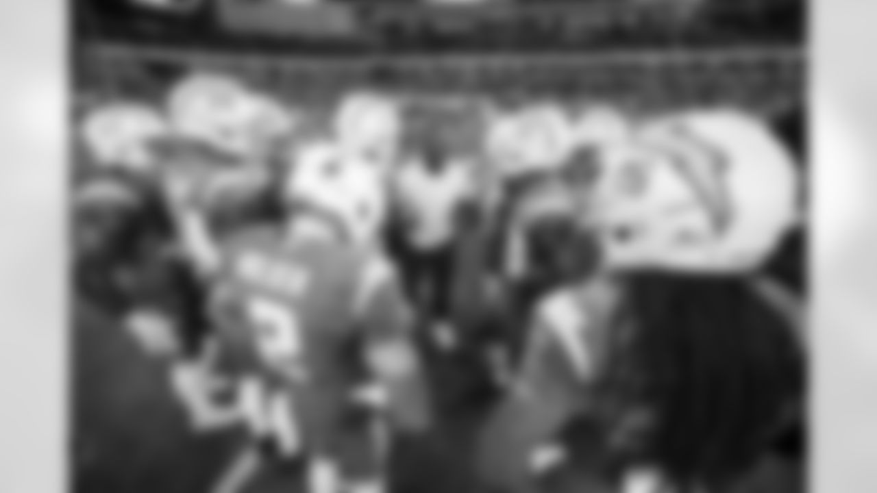 CB Benjamin St-Juste (24), DB Elijah Molden (2), Defensive Backs Coach Steve Clinkscale, CB Tarheeb Still (29) and CB Donte Jackson (26)