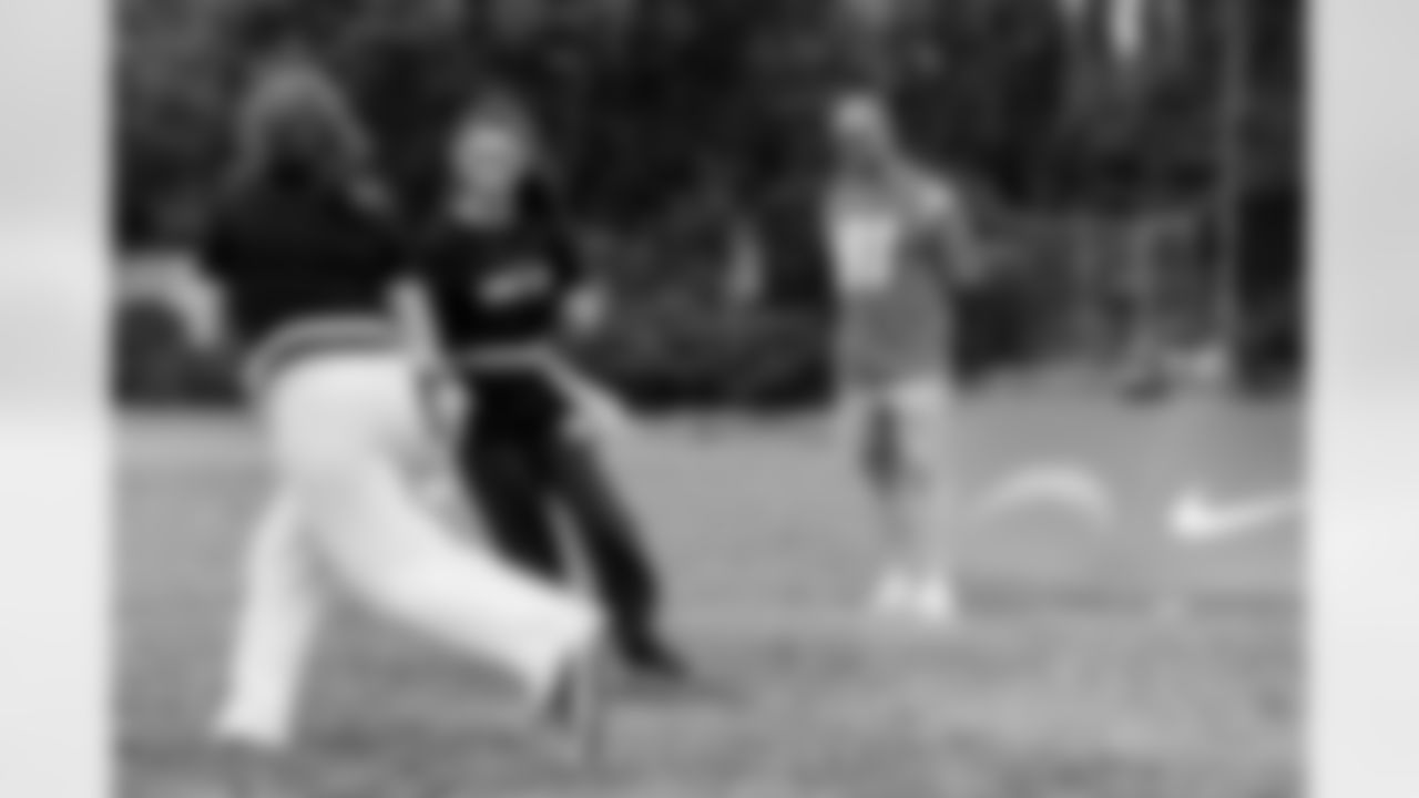 The Los Angeles Chargers host a girls flag football camp on Wednesday, March 26, 2025 at Blair High School in Pasadena, CA.