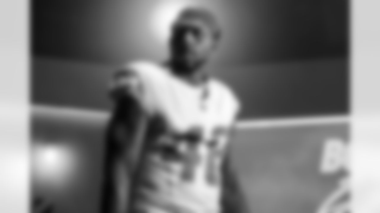 Los Angeles Chargers players pose for photos at the team's annual Media Day on Monday, June 9, 2025 at The Bolt in El Segundo, CA.