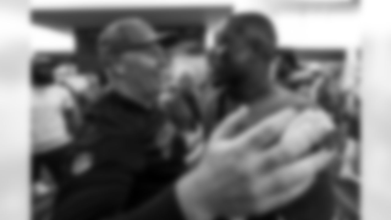 Safeties Coach Adam Fuller and S Tony Jefferson (23)