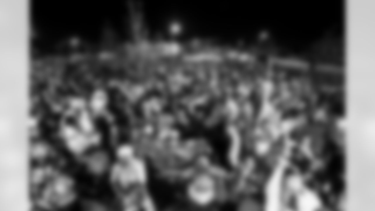 Fans gather at The Bolt for the Fan Rally + Drone Show on Friday January 9th, 2025