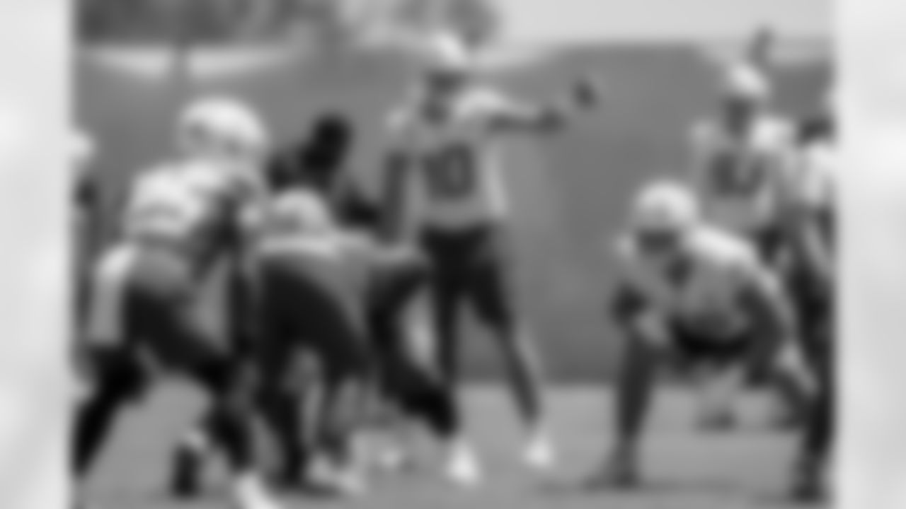 The Los Angeles Chargers practice at Training Camp on Tuesday, August 19, 2025 at The Bolt in El Segundo, CA.