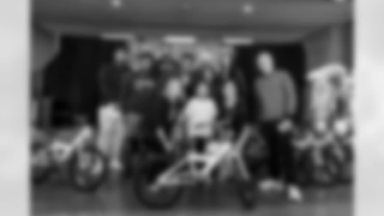 The Los Angeles Chargers host their annual Bikes for Kids event on Monday, December 15, 2025 at Washington Washington Elementary School in Pasadena, CA.