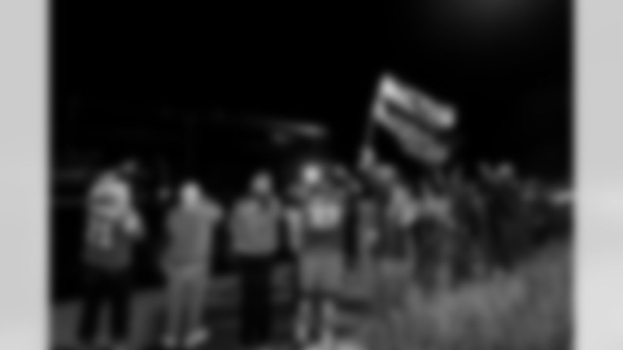 Los Angeles Chargers fans gather on Saturday, December 28, 2024 at The Bolt in El Segundo, CA to welcome the team home after their win over play the New England Patriots.