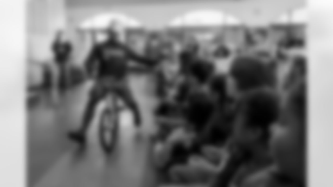 The Los Angeles Chargers host their annual Bikes for Kids event on Monday, December 15, 2025 at Washington Washington Elementary School in Pasadena, CA.