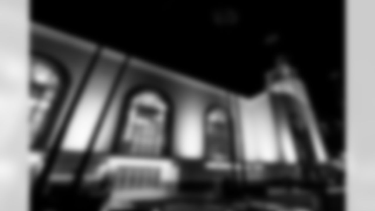 Union Station is lit up for the Los Angeles Chargers on Thursday, January 8, 2026 in Los Angeles, CA.