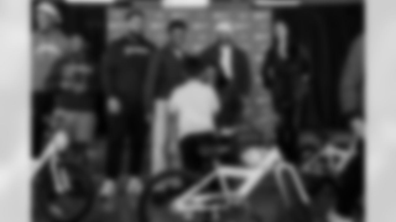 The Los Angeles Chargers host their annual Bikes for Kids event on Monday, December 15, 2025 at Washington Washington Elementary School in Pasadena, CA.