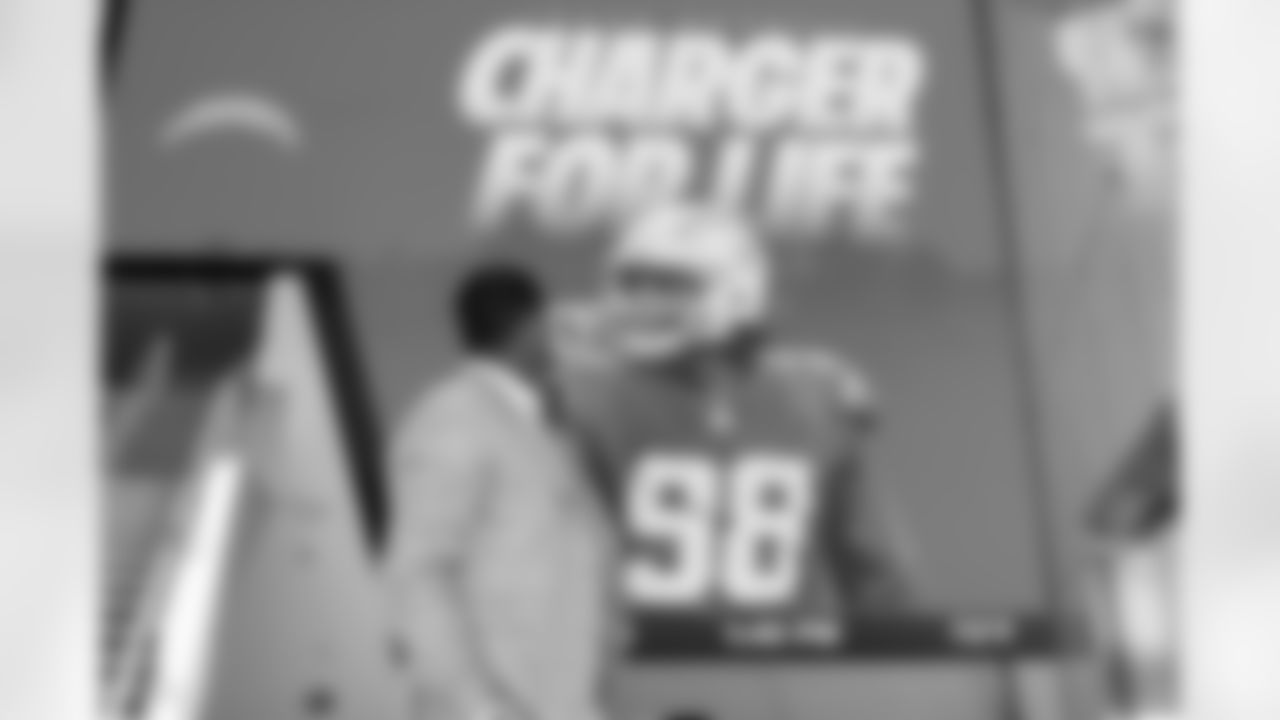 Former Los Angeles Charger Isaac Rochell retires a 'Charger for Life" on Friday, July 25, 2025 at The Bolt in El Segundo, CA.