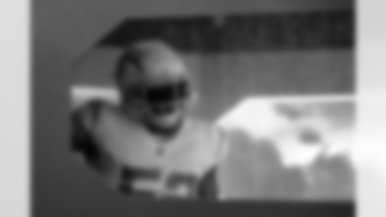 Los Angeles Chargers players pose for photos at the team's annual Media Day on Monday, June 9, 2025 at The Bolt in El Segundo, CA.