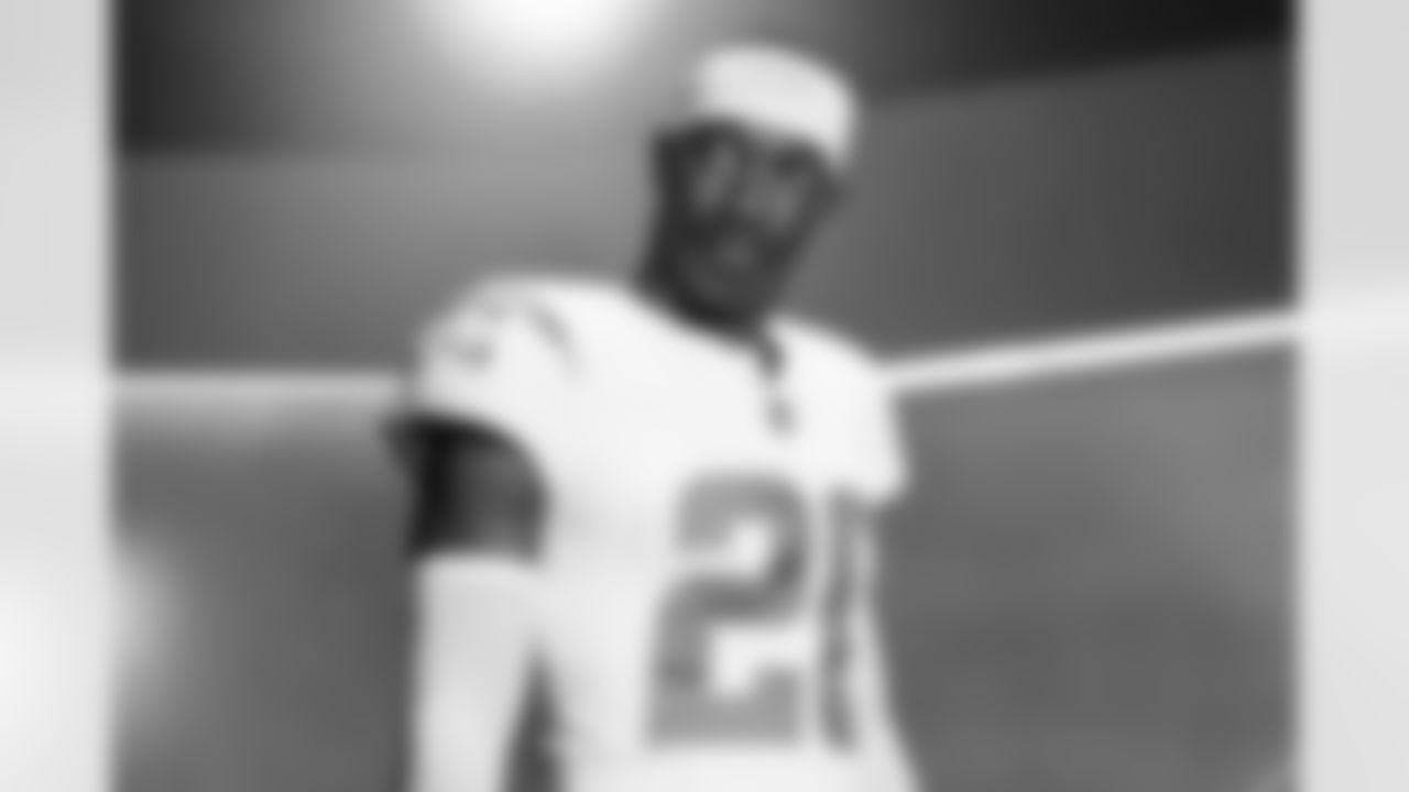 Los Angeles Chargers players pose for photos at the team's annual Media Day on Monday, June 9, 2025 at The Bolt in El Segundo, CA.