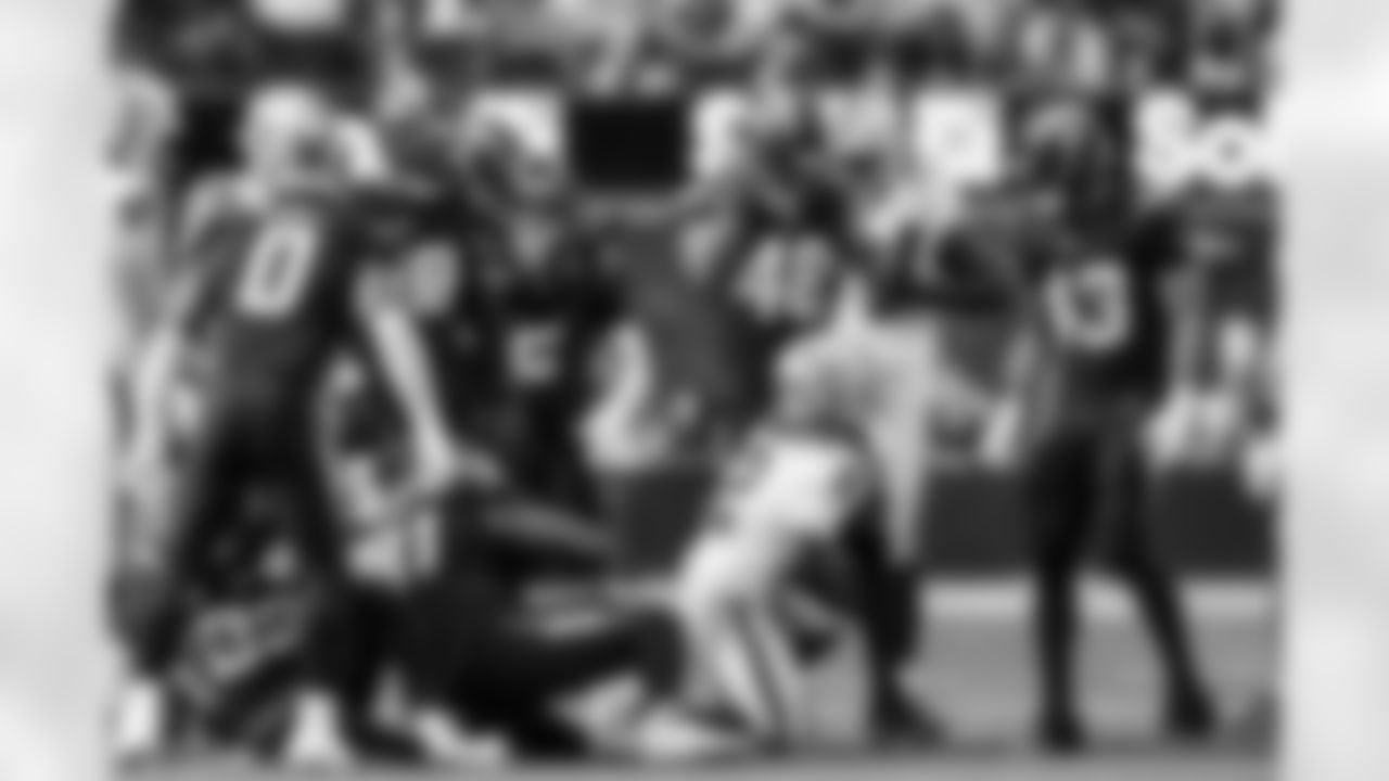 LB Daiyan Henley (0), OLB Odafe Oweh (98), OLB Bud Dupree (48) and LB Troy Dye (43)