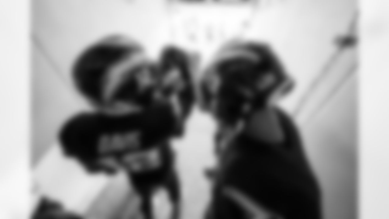 WR Derius Davis (12) and WR Ladd McConkey (15)