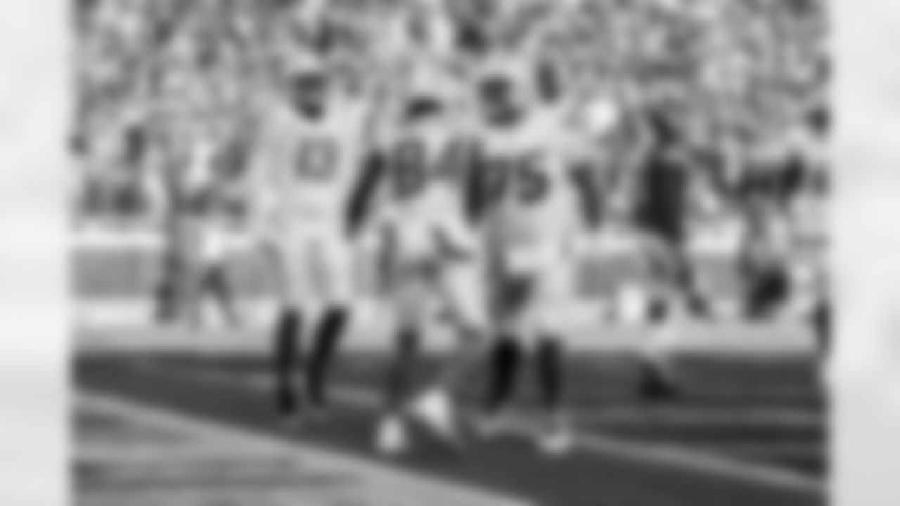 WR Keenan Allen (13), WR KeAndre Lambert-Smith (84) and C Bradley Bozeman (75)