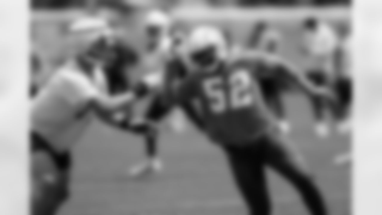 The Los Angeles Chargers hold OTA's on Monday, May 20, 2024 at Hoag Performance Center in Costa Mesa, CA.