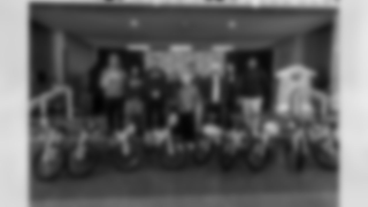 The Los Angeles Chargers host their annual Bikes for Kids event on Monday, December 15, 2025 at Washington Washington Elementary School in Pasadena, CA.