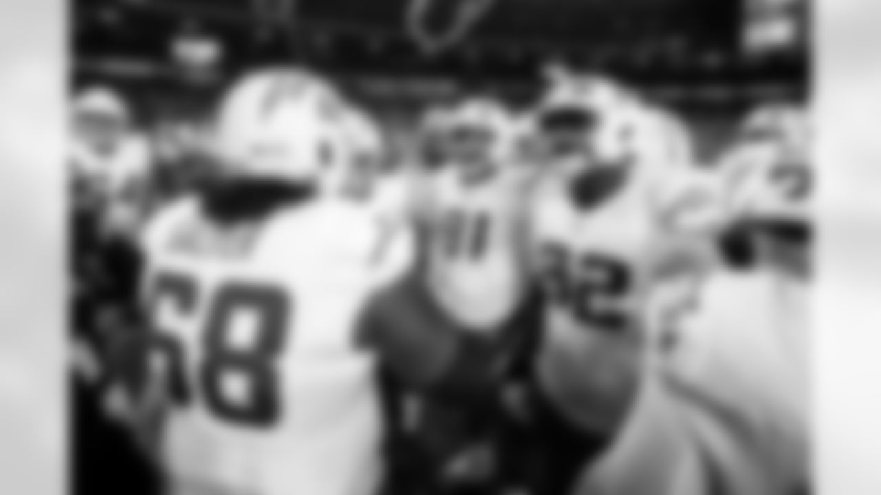 OL Jamaree Salyer (68), DL Da'Shawn Hand (91) and DL Justin Eboigbe (92)