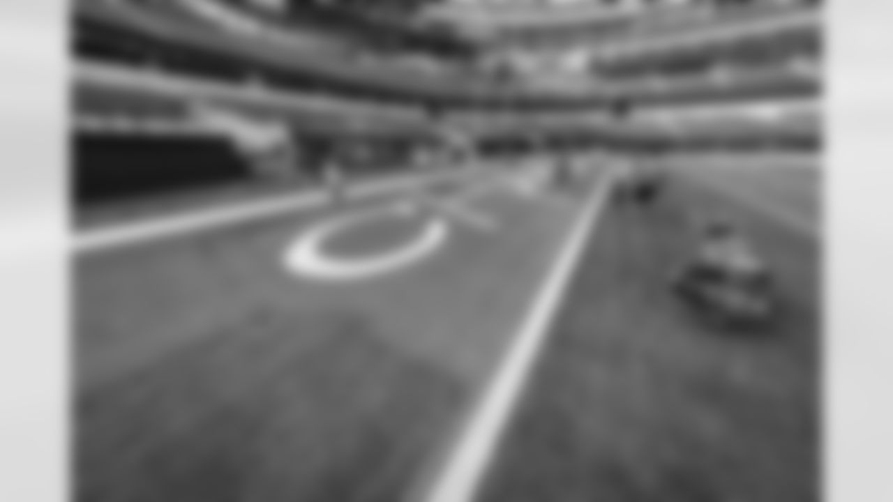 SoFi Stadium is photographed as it is converted to the 2025 Charger Power look on Friday, October 17, 2025 at SoFi Stadium in Inglewood, CA.
