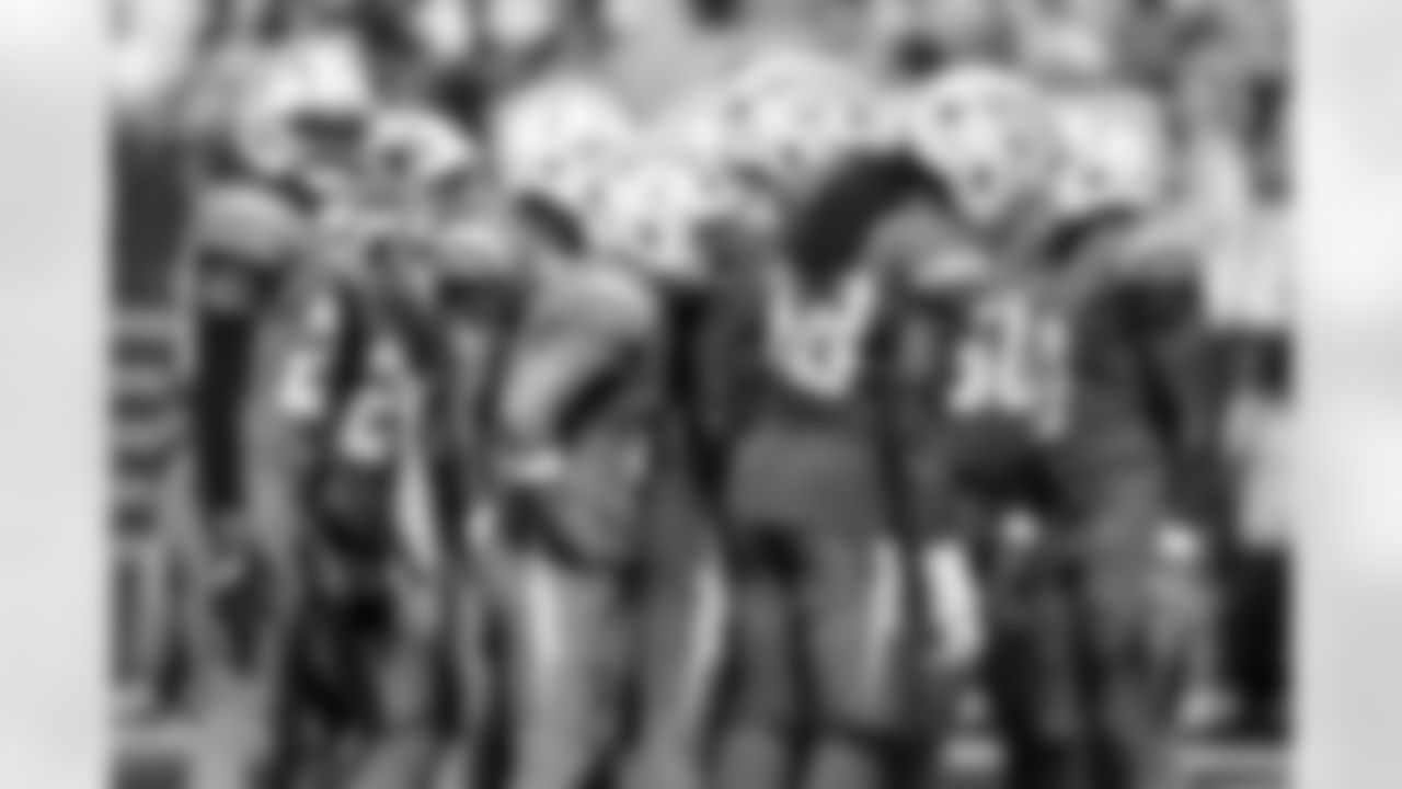 CB Cam Hart (20), S Derwin James Jr. (3), DB Elijah Molden (2), DL Justin Eboigbe (92) and OLB Bud Dupree (48)