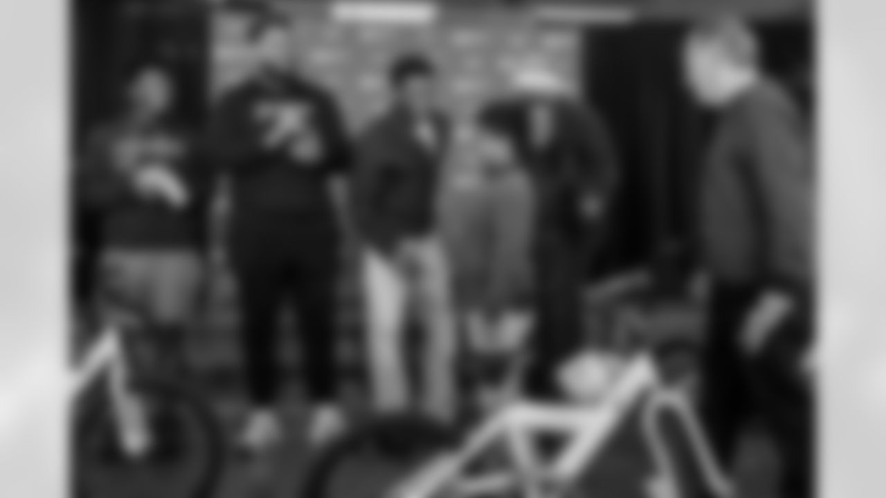 The Los Angeles Chargers host their annual Bikes for Kids event on Monday, December 15, 2025 at Washington Washington Elementary School in Pasadena, CA.