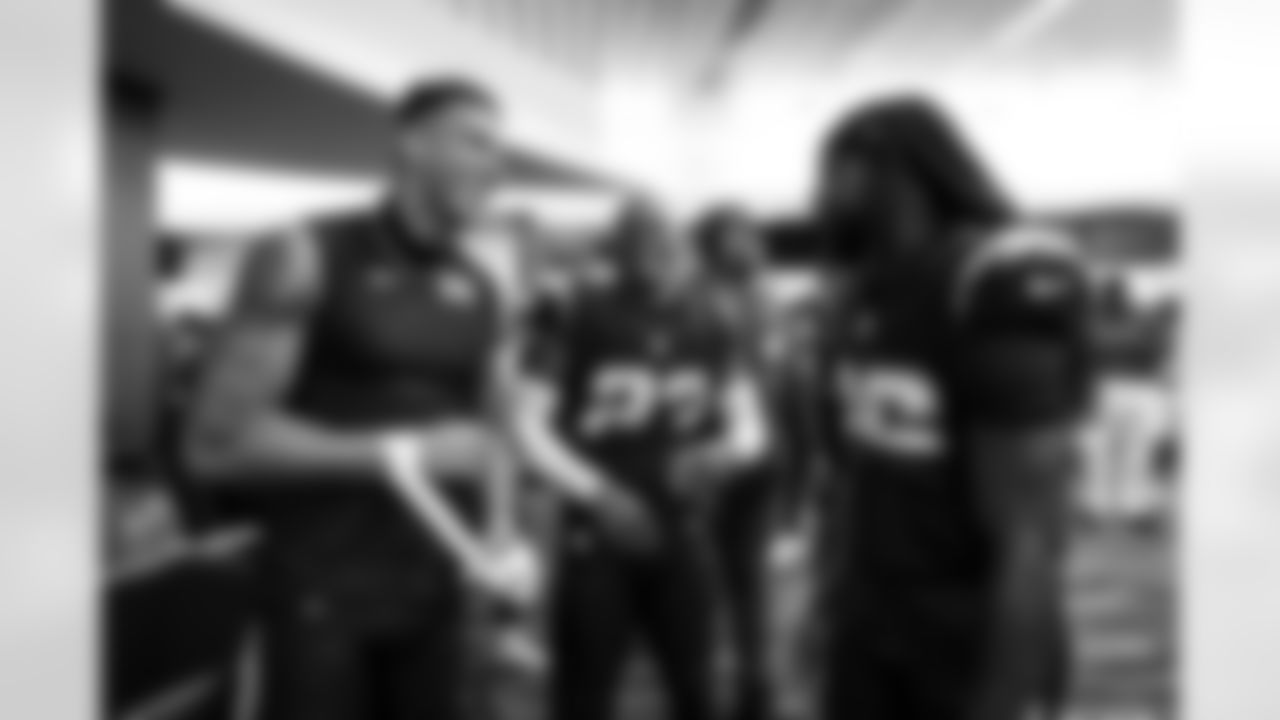 CB Benjamin St-Juste (24), S Tony Jefferson (23) and CB Donte Jackson (26)