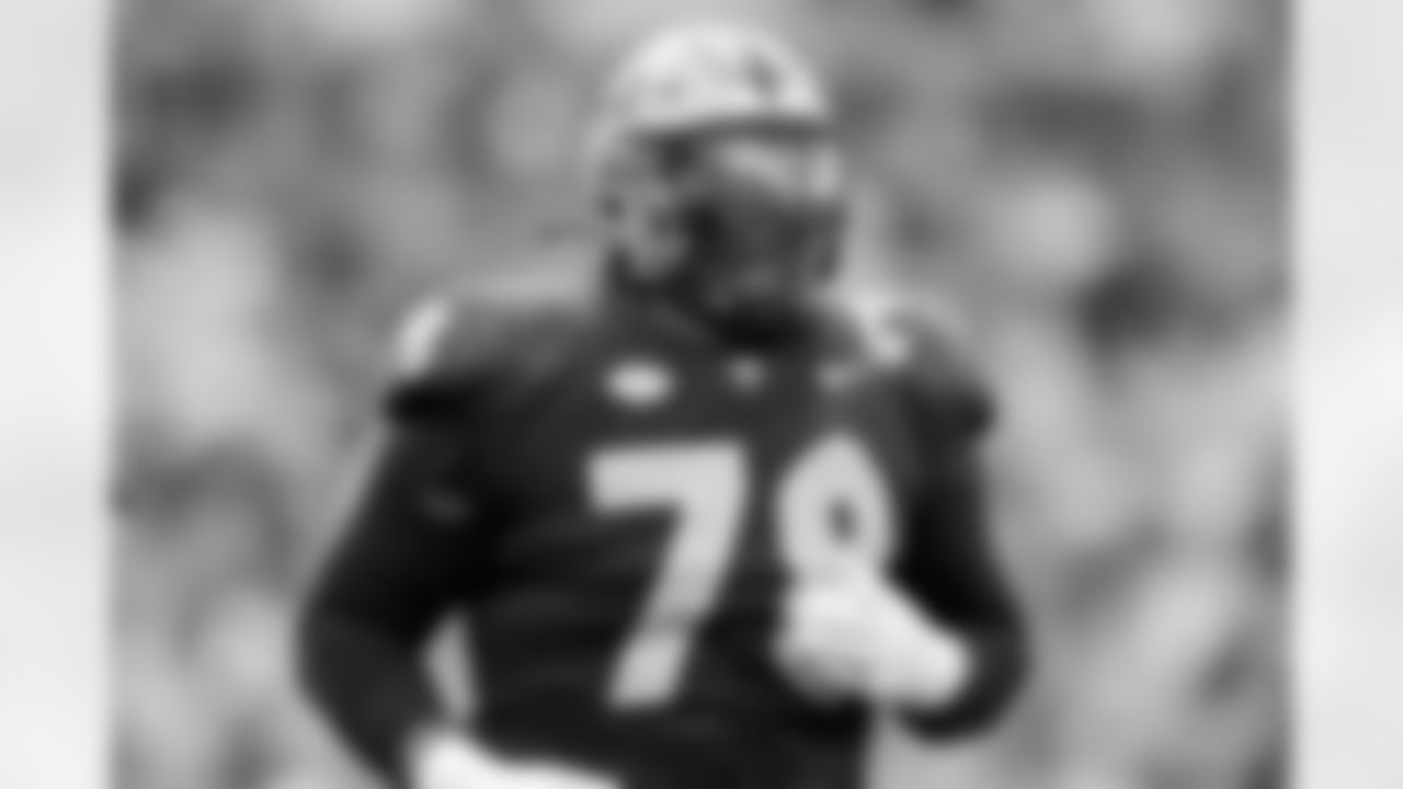 Pittsburgh's Branson Taylor #78 is seen against Kent State during an NCAA football game on Saturday, Aug. 31, 2024, in Pittsburgh. (AP Photo/Gregory Payan)