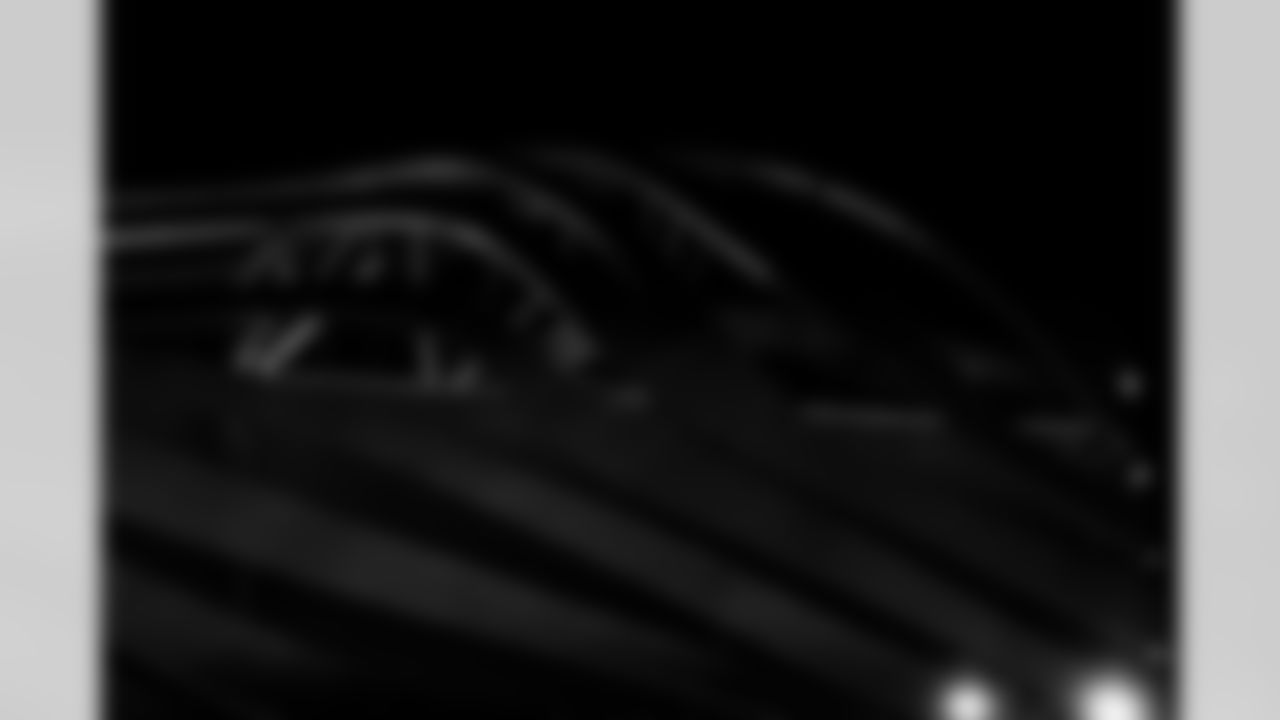 Petersen Automotive Museum is lit up for the Los Angeles Chargers on Thursday, January 8, 2026 in Los Angeles, CA.