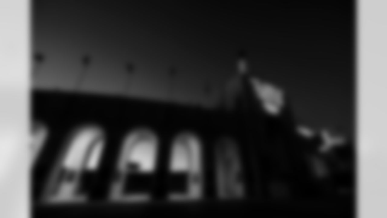 The Coliseum is lit up for the Los Angeles Chargers on Thursday, January 8, 2026 in Los Angeles, CA.