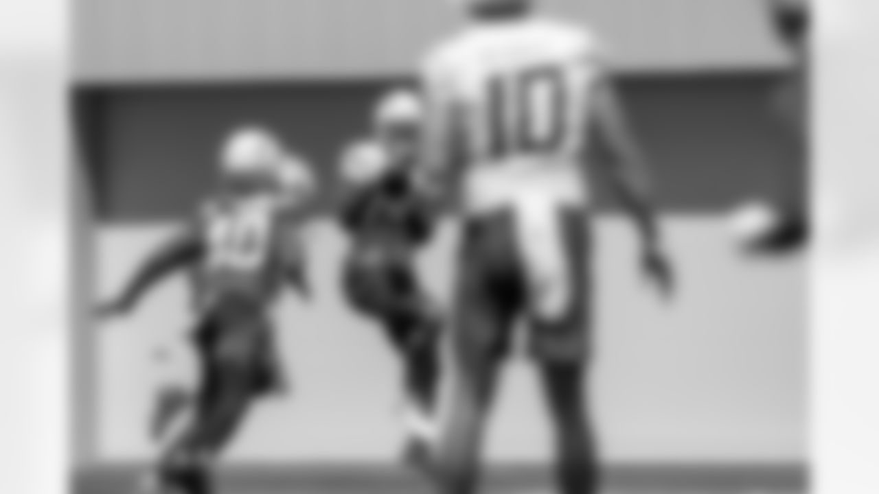 The Los Angeles Chargers practice at Training Camp on Tuesday, August 19, 2025 at The Bolt in El Segundo, CA.