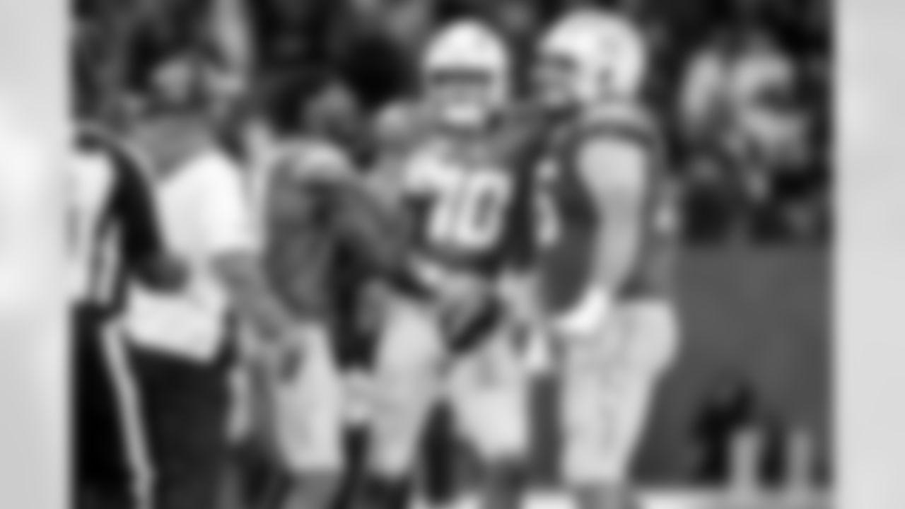 S Derwin James Jr. (3), QB Justin Herbert (10) and C Bradley Bozeman (75)
