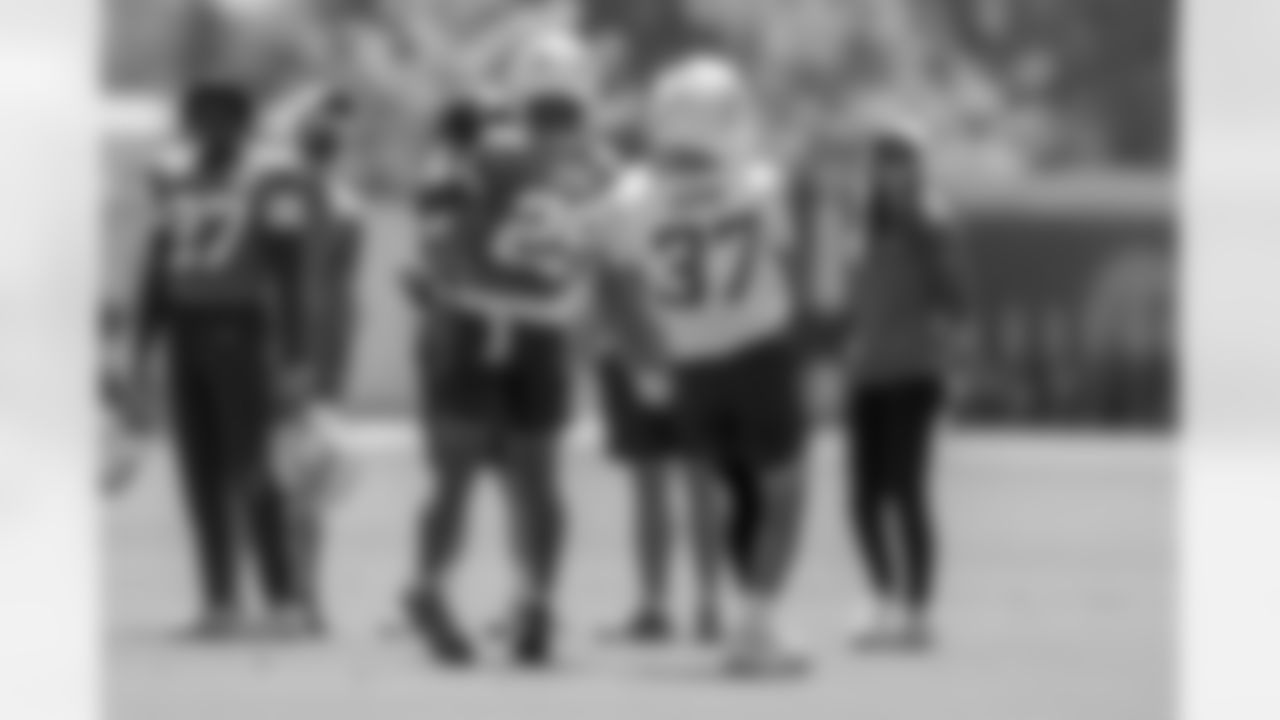 The Los Angeles Chargers practice at Training Camp on Tuesday, August 19, 2025 at The Bolt in El Segundo, CA.