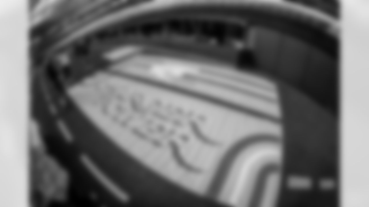 SoFi Stadium is photographed as it is converted to the 2025 Charger Power look on Friday, October 17, 2025 at SoFi Stadium in Inglewood, CA.