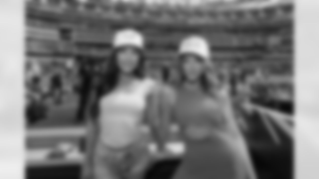 Social Media Influencer Gabby Mitry and Entertainment Journalist Madison Brodsky attend an NFL game between the Los Angeles Chargers and Las Vegas Raiders on Sunday, September 8, 2024 in Inglewood, CA.