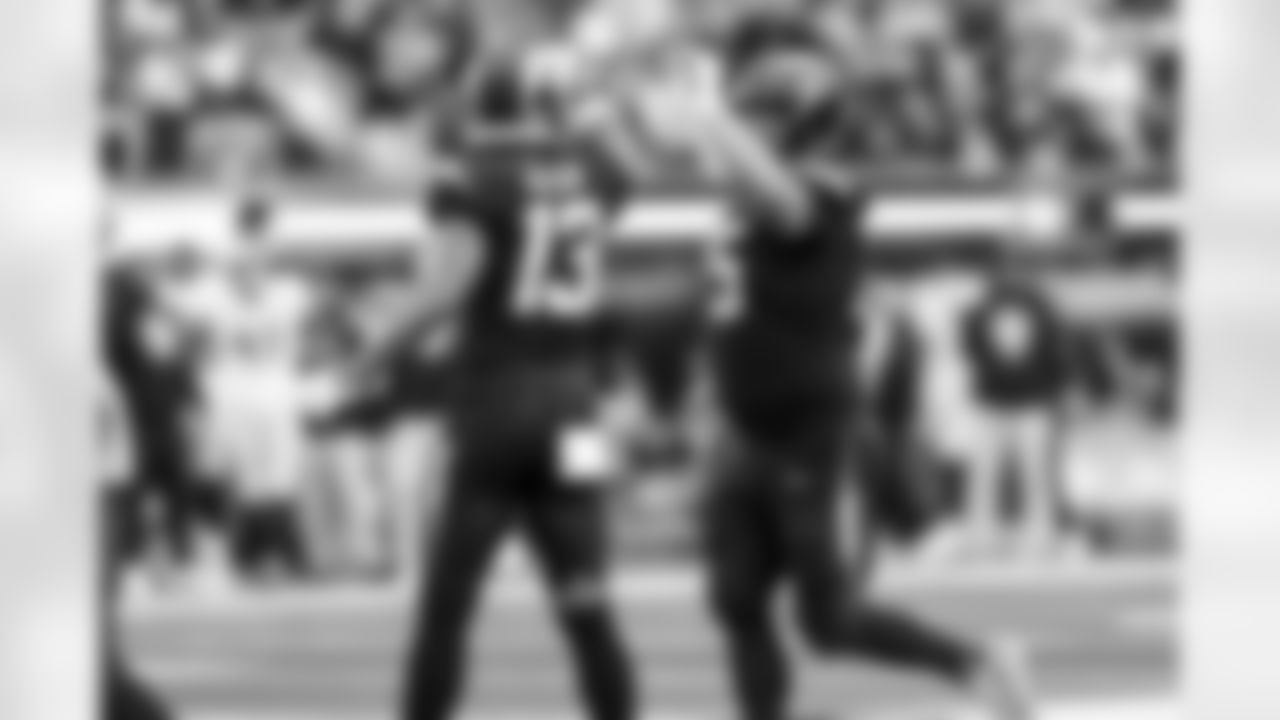 WR Keenan Allen (13) and C Bradley Bozeman (75)