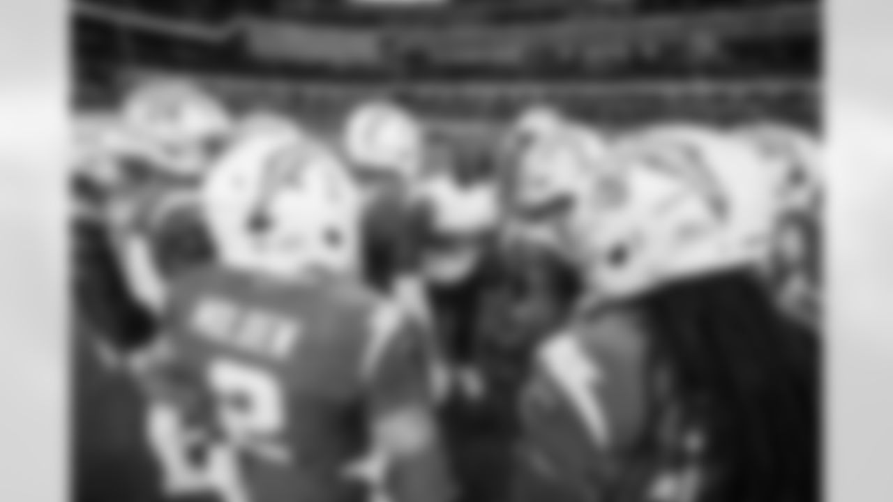 DB Elijah Molden (2), S Derwin James Jr. (3), Defensive Backs Coach Steve Clinkscale, CB Tarheeb Still (29) and CB Donte Jackson (26)