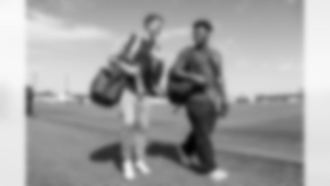 WR Ladd McConkey (15) and RB Kimani Vidal (30)