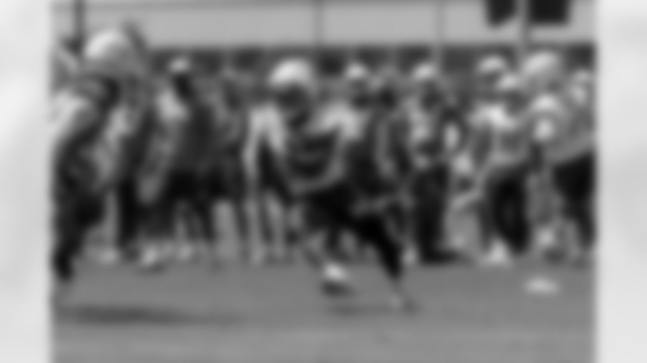 The Los Angeles Chargers practice at Training Camp on Thursday, August 21, 2025 at The Bolt in El Segundo, CA.