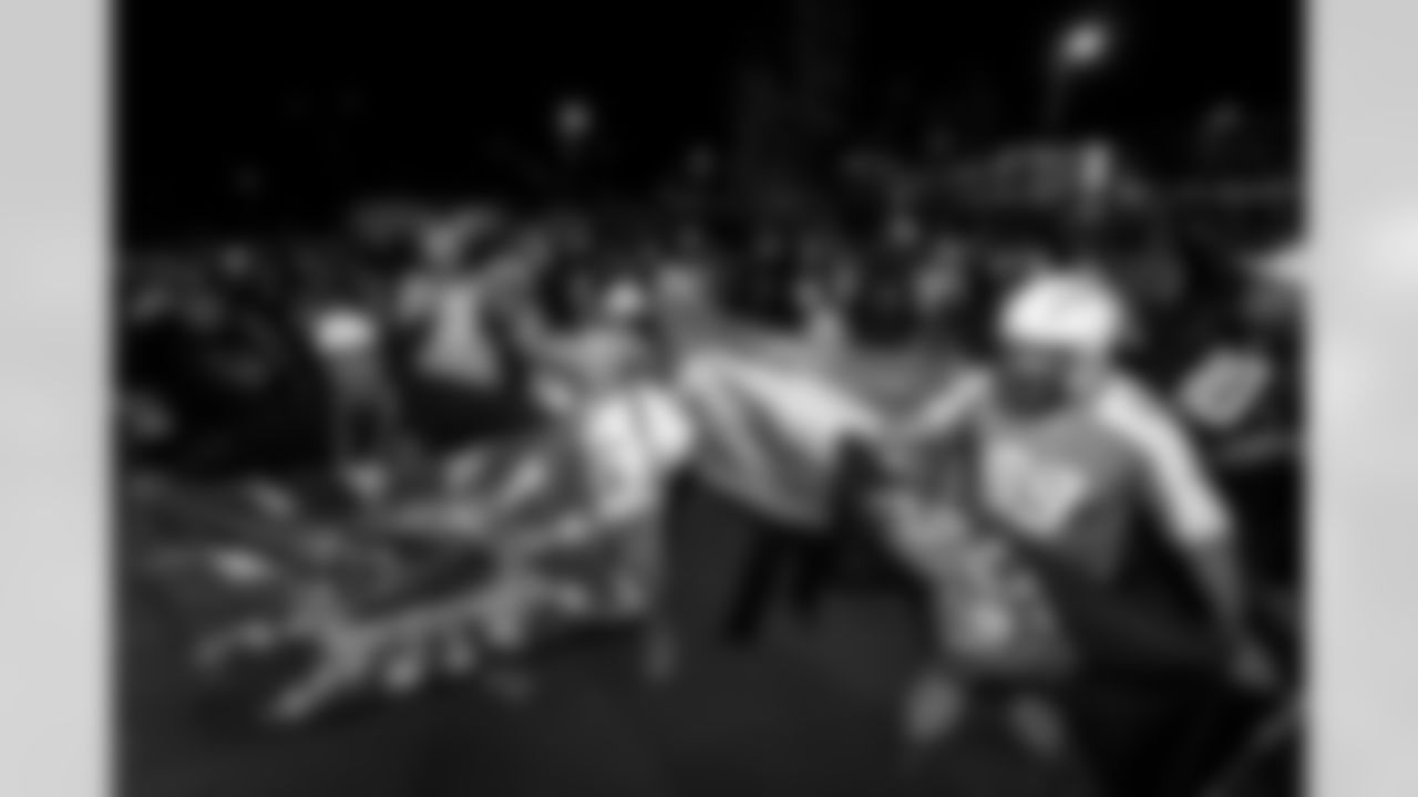 Fans gather at The Bolt for the Fan Rally + Drone Show on Friday January 9th, 2025