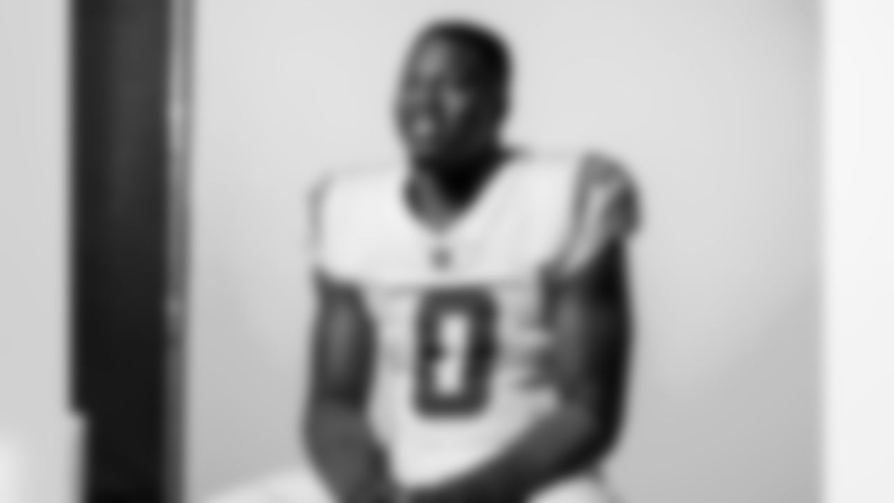 Los Angeles Chargers players pose for photos at the team's annual Media Day on Monday, June 9, 2025 at The Bolt in El Segundo, CA.