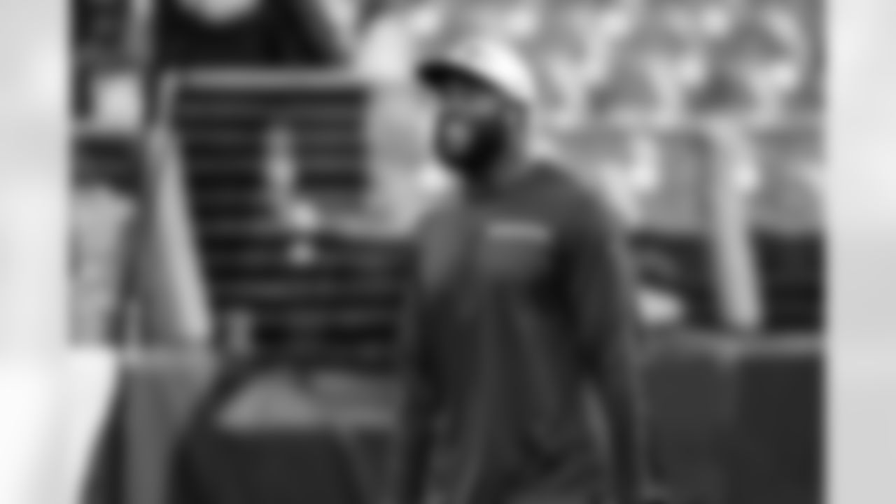 Baltimore Ravens defensive coordinator Zach Orr looks on during pre-game warm-ups before an preseason NFL football game against the Atlanta Falcons, Saturday, Aug. 17, 2024, in Baltimore. (AP Photo/Terrance Williams)