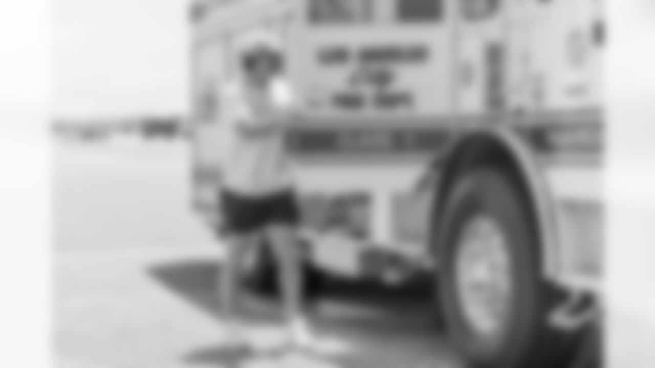 Chargers Kicker Cameron Dicker visits Station 51 in North Hollywood, CA