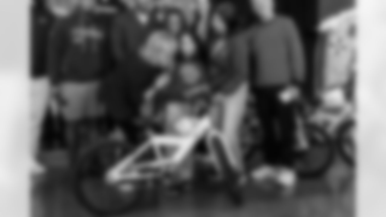 The Los Angeles Chargers host their annual Bikes for Kids event on Monday, December 15, 2025 at Washington Washington Elementary School in Pasadena, CA.