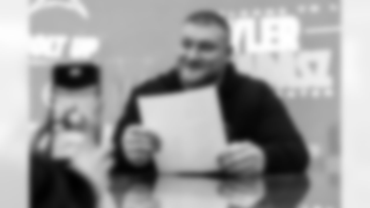 The Los Angeles Chargers sign Tyler Biadasz on Friday, March 6, 2026 at The Bolt in El Segundo, CA.