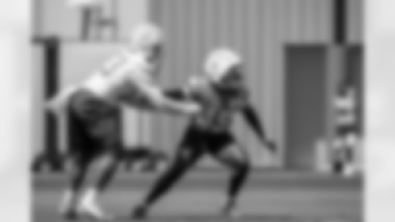 The Los Angeles Chargers practice at Training Camp on Tuesday, August 19, 2025 at The Bolt in El Segundo, CA.
