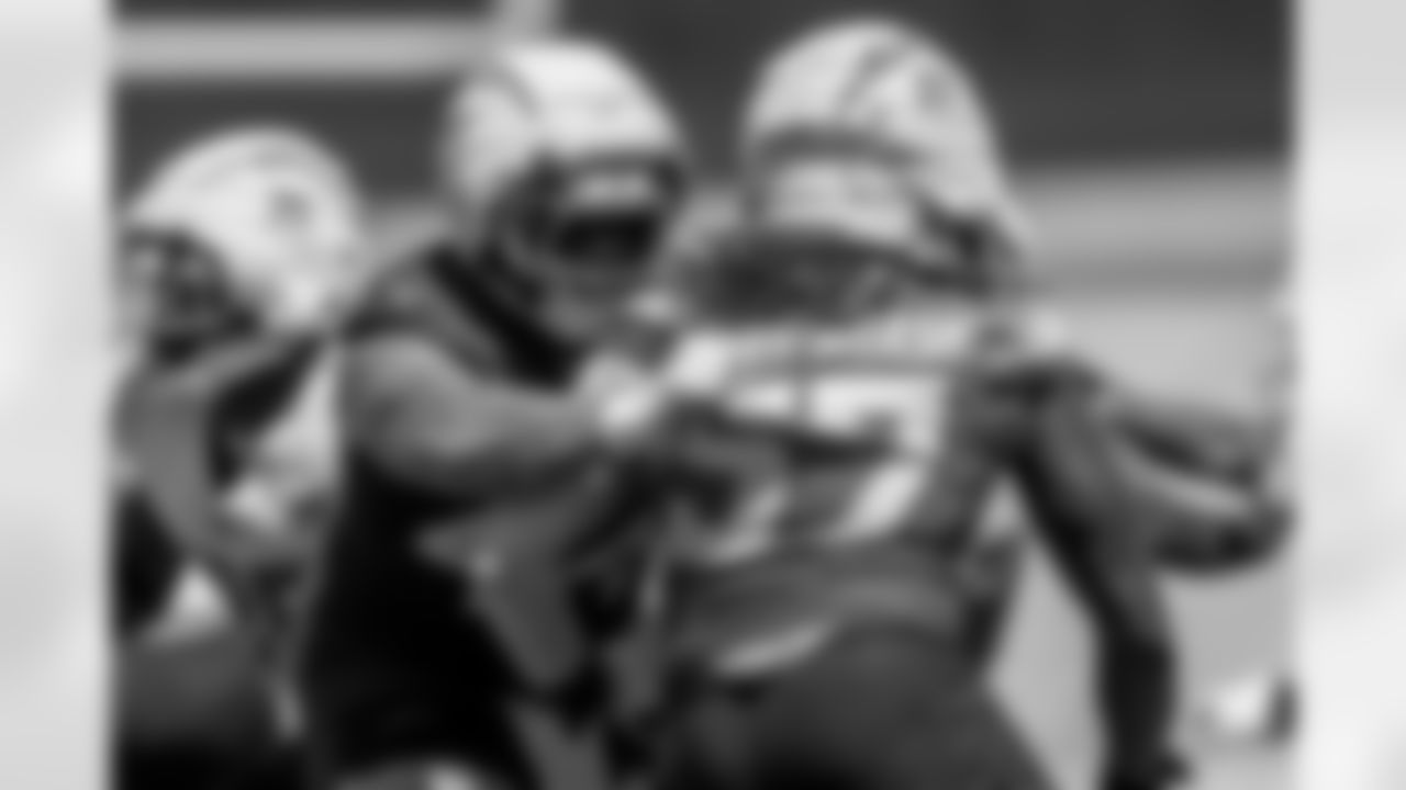 The Los Angeles Chargers practice at Training Camp on Tuesday, August 19, 2025 at The Bolt in El Segundo, CA.