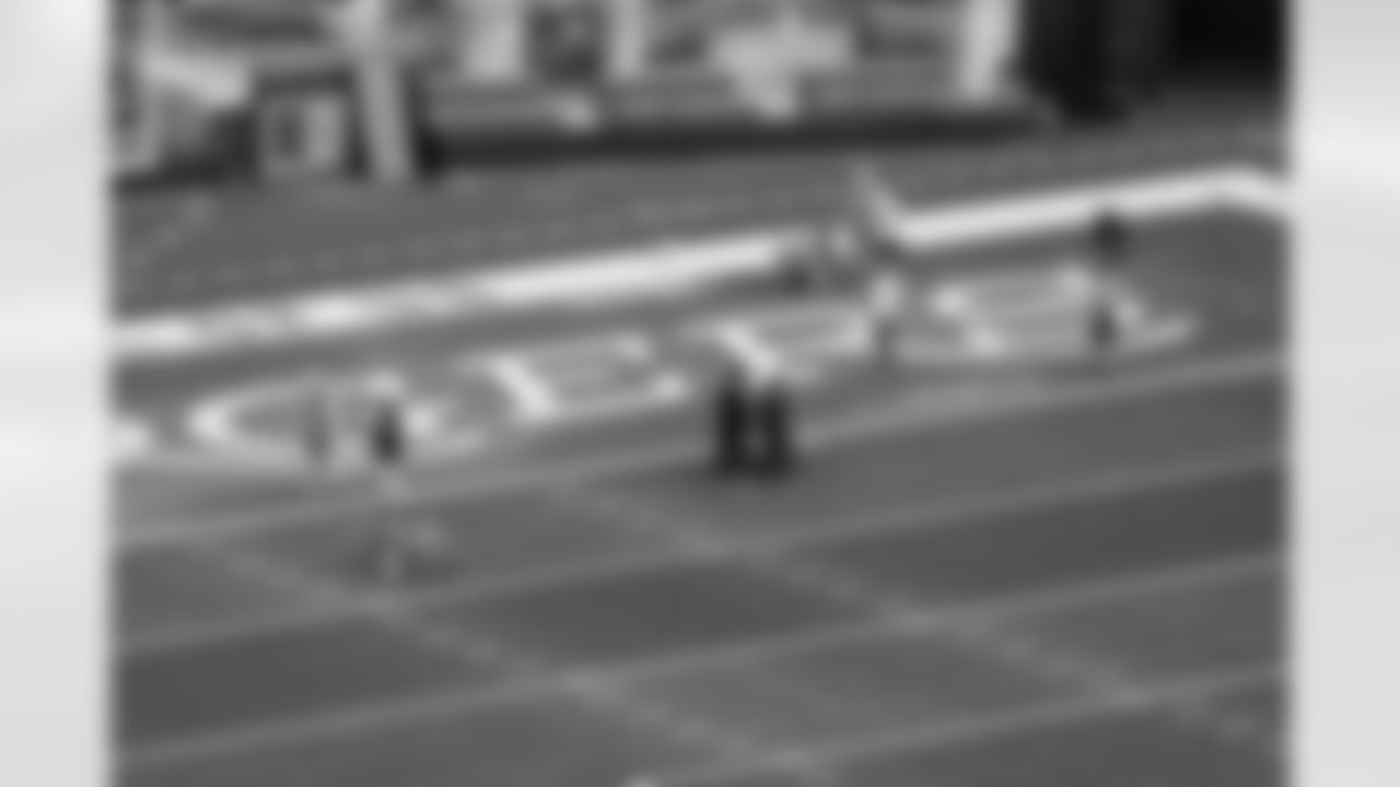 SoFi Stadium is photographed as it is converted to the 2025 Charger Power look on Friday, October 17, 2025 at SoFi Stadium in Inglewood, CA.
