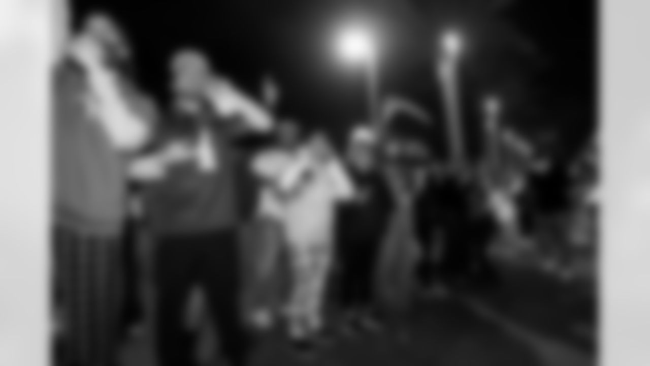 Los Angeles Chargers fans gather on Saturday, December 28, 2024 at The Bolt in El Segundo, CA to welcome the team home after their win over play the New England Patriots.