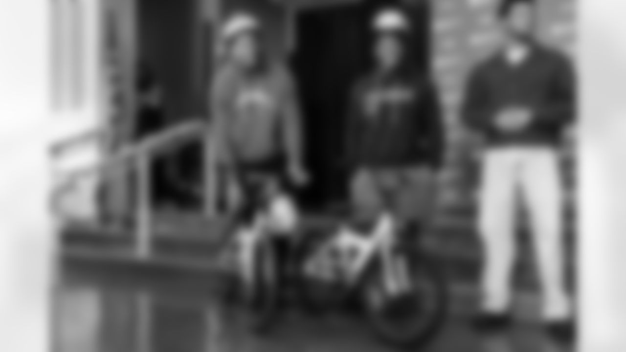 The Los Angeles Chargers host their annual Bikes for Kids event on Monday, December 15, 2025 at Washington Washington Elementary School in Pasadena, CA.